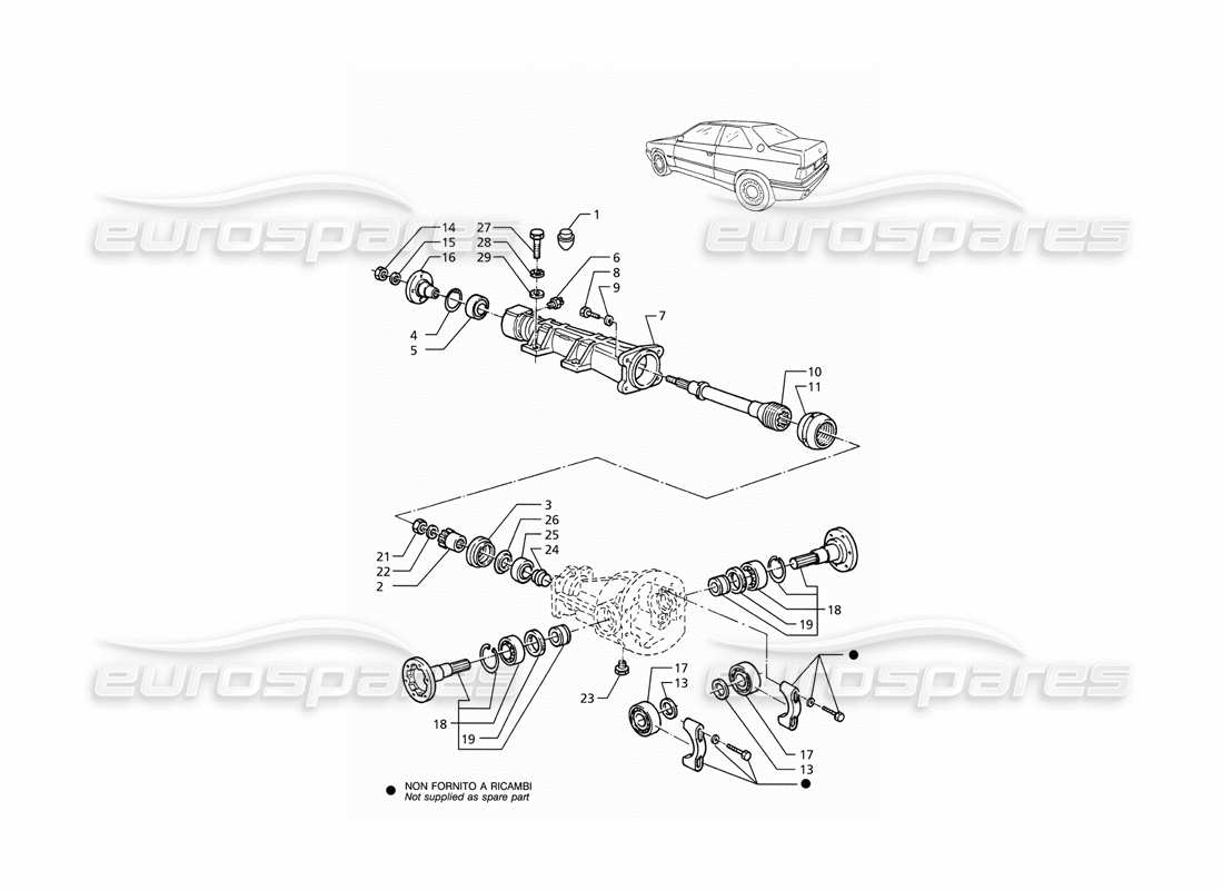 a part diagram from the maserati ghibli 2.8 (abs) parts catalogue