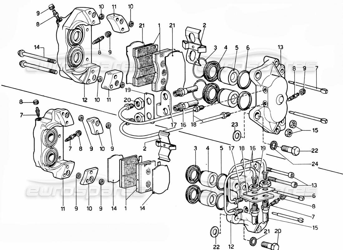a part diagram from the ferrari 365 gtc4 (mechanical) parts catalogue