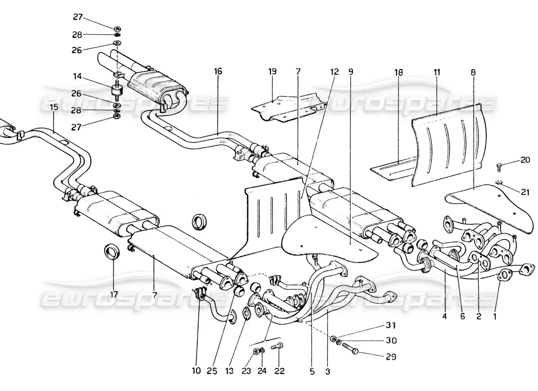 a part diagram from the ferrari 365 gtc4 (mechanical) parts catalogue