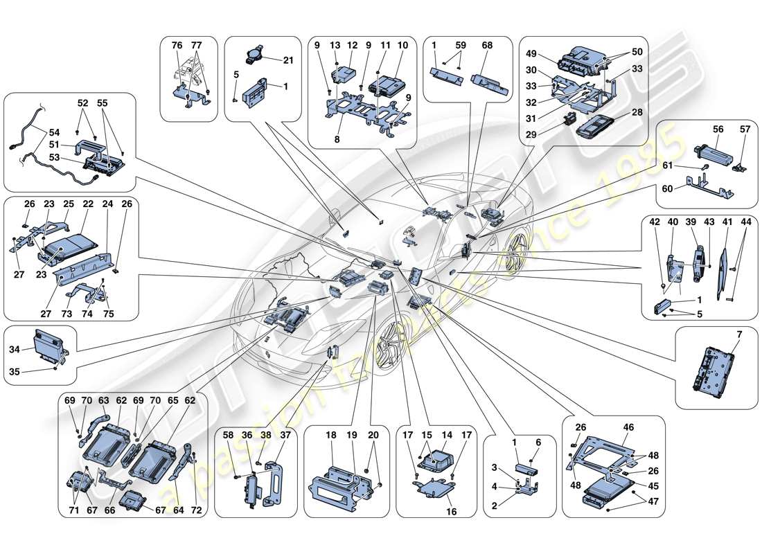 a part diagram from the ferrari 812 superfast (rhd) parts catalogue