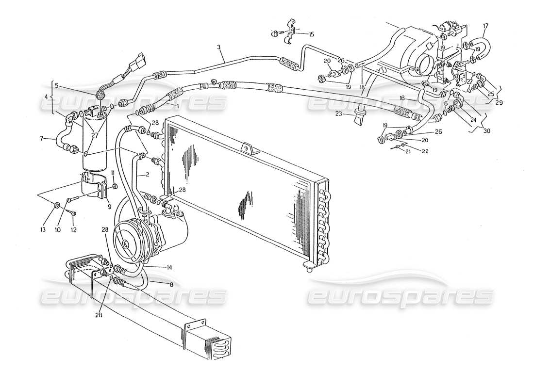 a part diagram from the maserati biturbo (1983-1995) parts catalogue