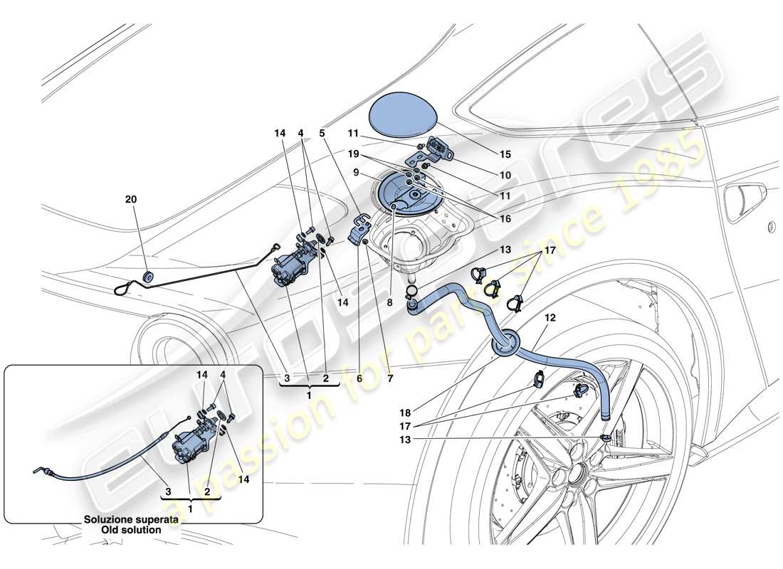 a part diagram from the ferrari f12 berlinetta (europe) parts catalogue