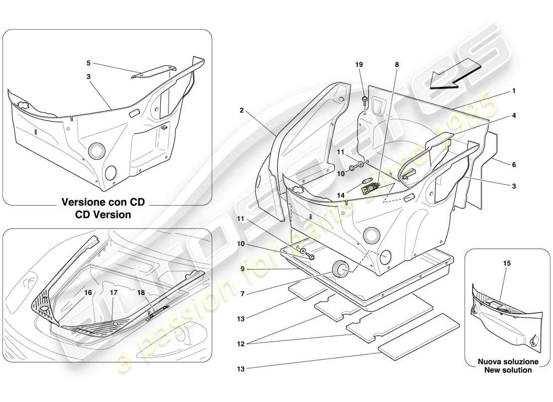 a part diagram from the Ferrari F430 Spider (Europe) parts catalogue