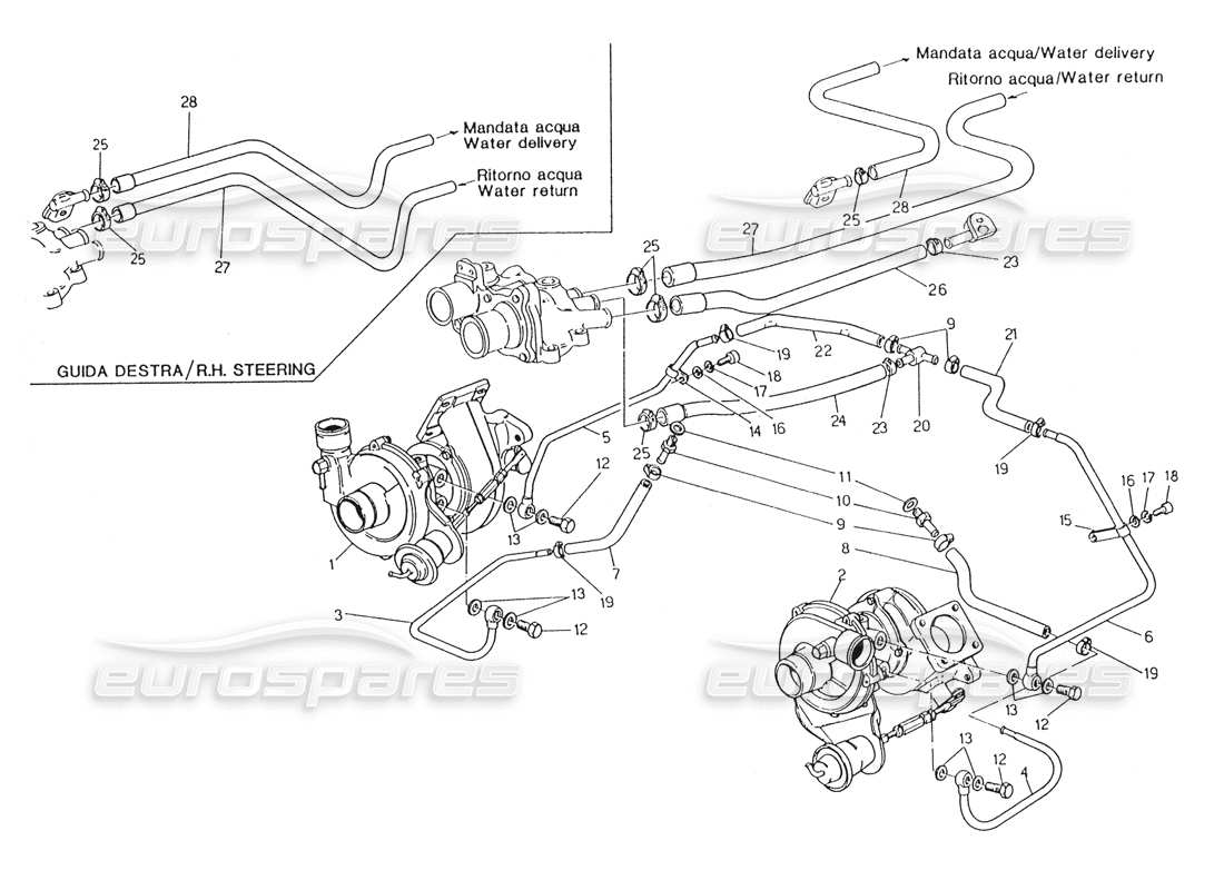 a part diagram from the maserati karif 2.8 parts catalogue