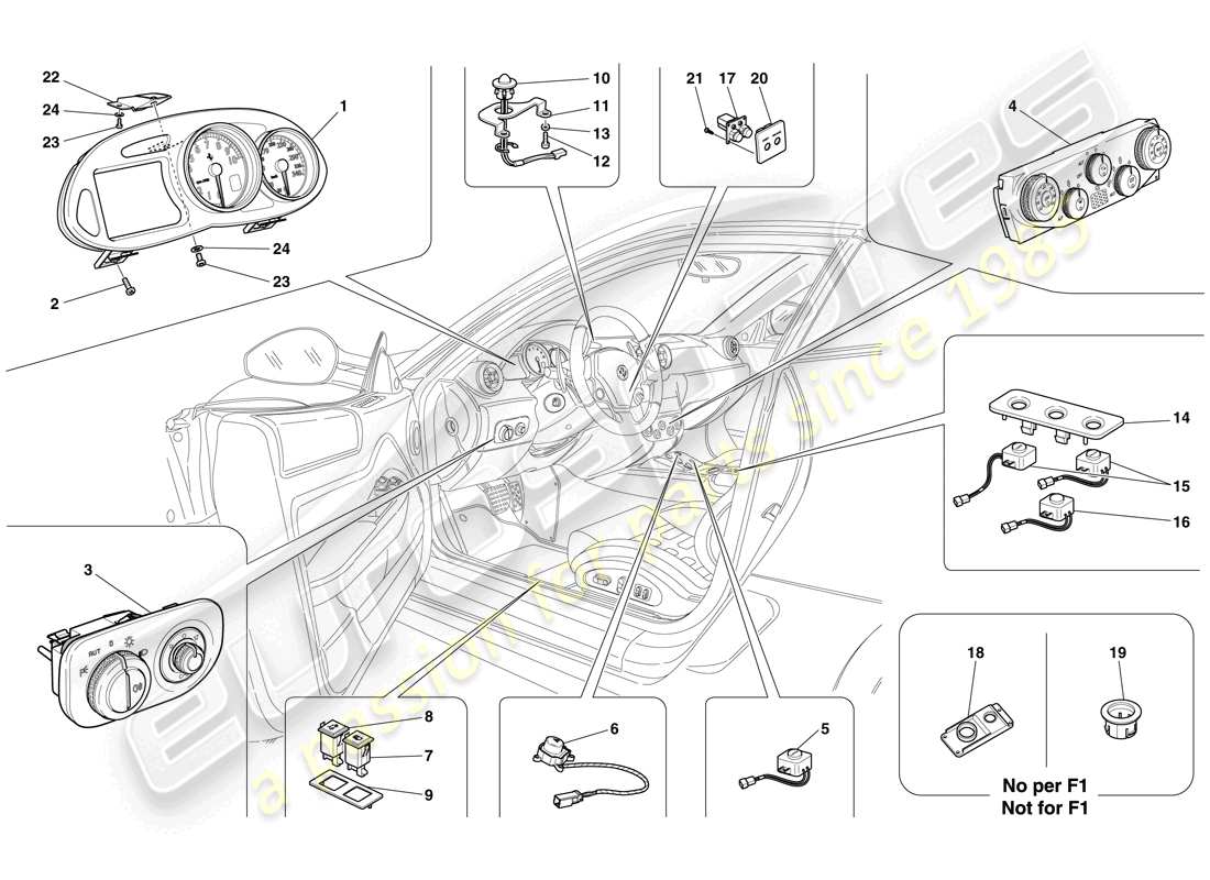a part diagram from the ferrari 599 gtb fiorano (europe) parts catalogue