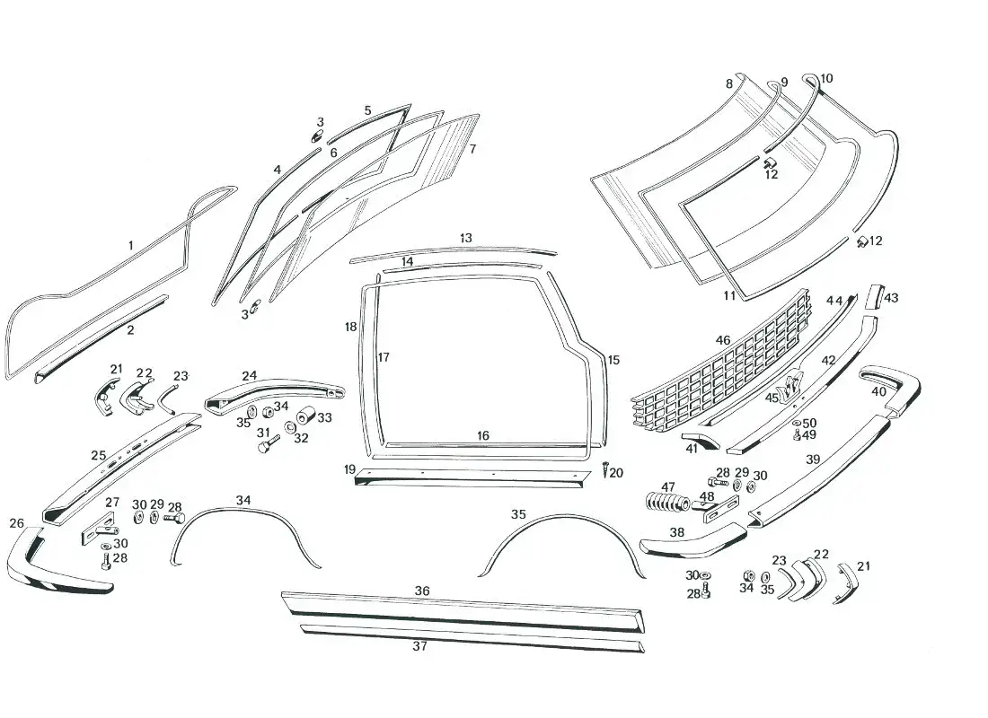 a part diagram from the maserati mexico parts catalogue