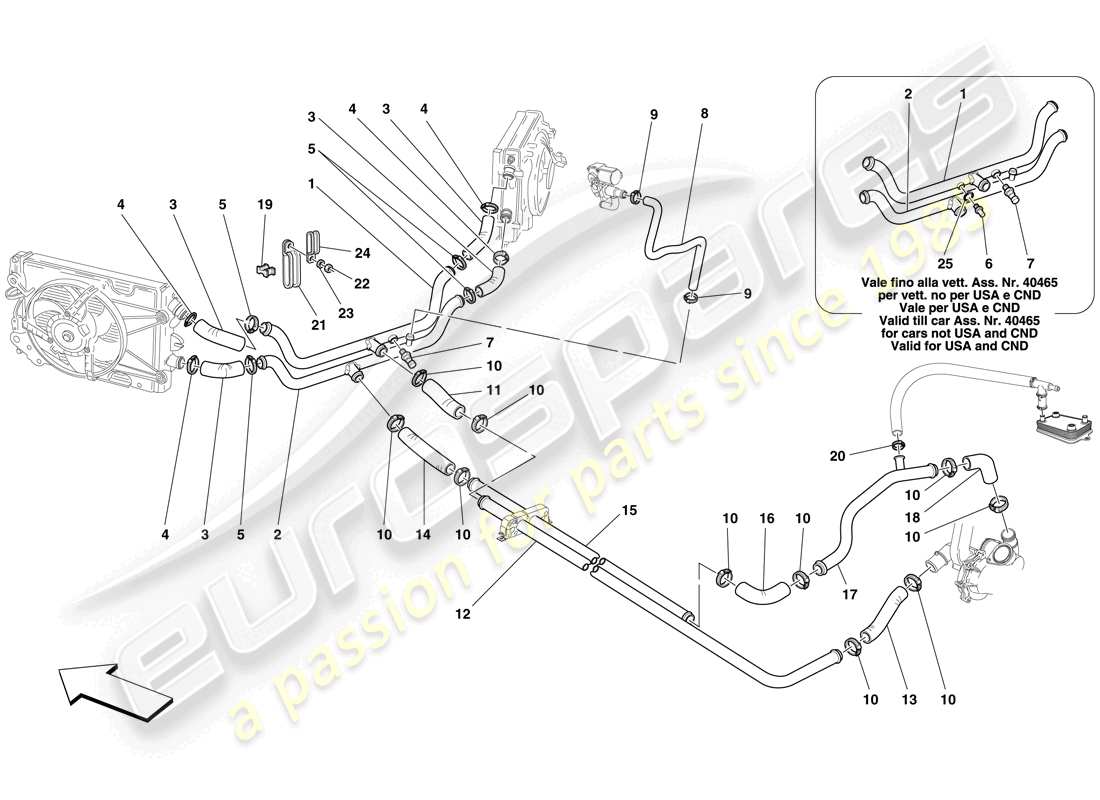 a part diagram from the ferrari f430 spider (europe) parts catalogue