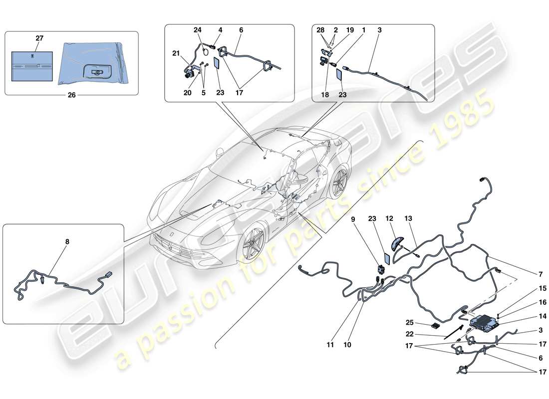 a part diagram from the ferrari f12 berlinetta (usa) parts catalogue