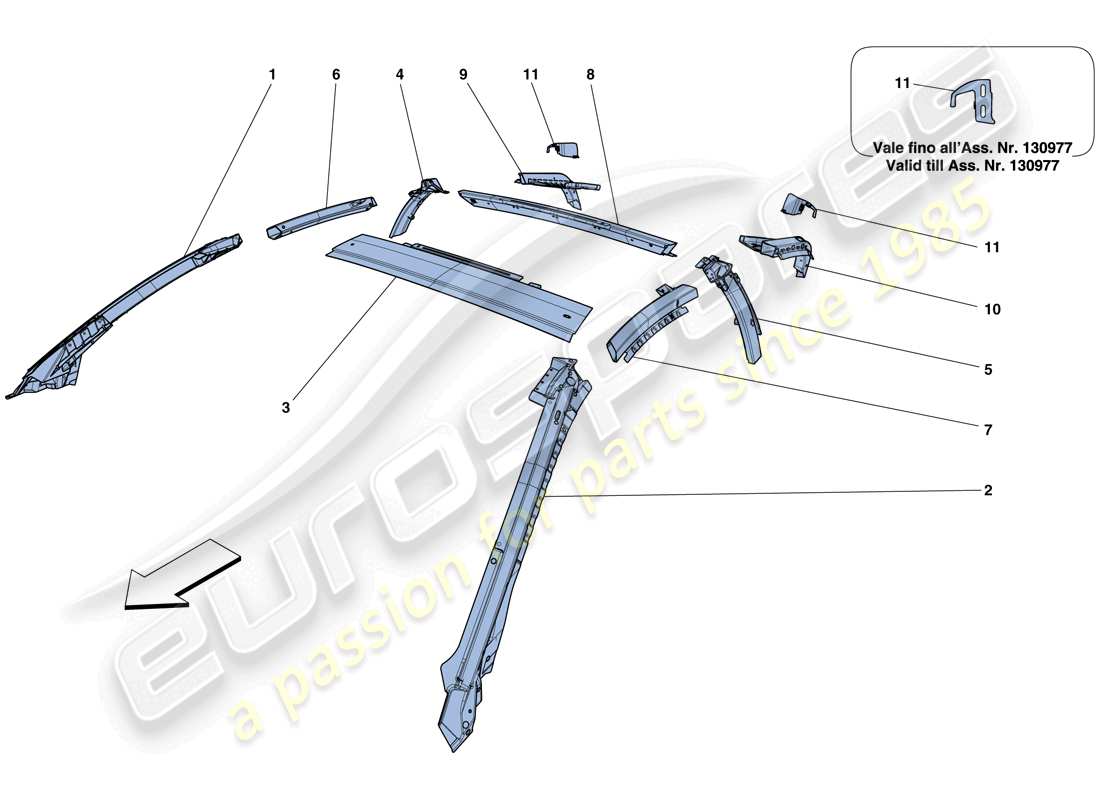 a part diagram from the ferrari f12 tdf (rhd) parts catalogue