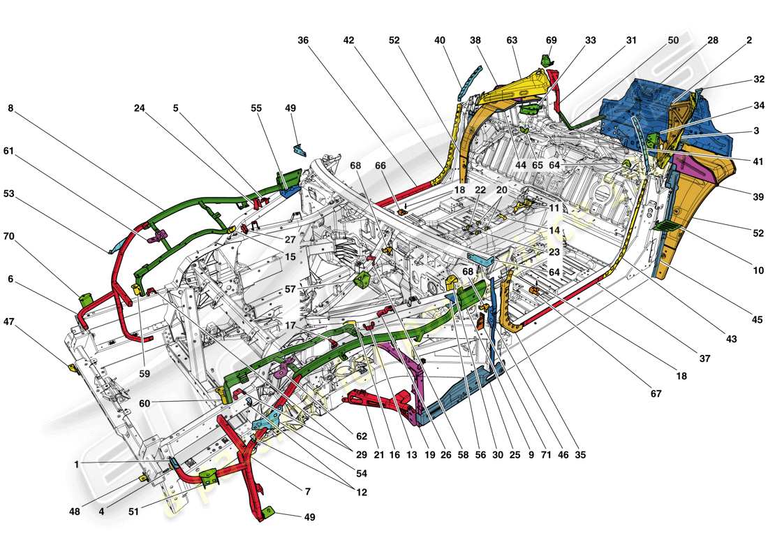 a part diagram from the ferrari f12 tdf (rhd) parts catalogue