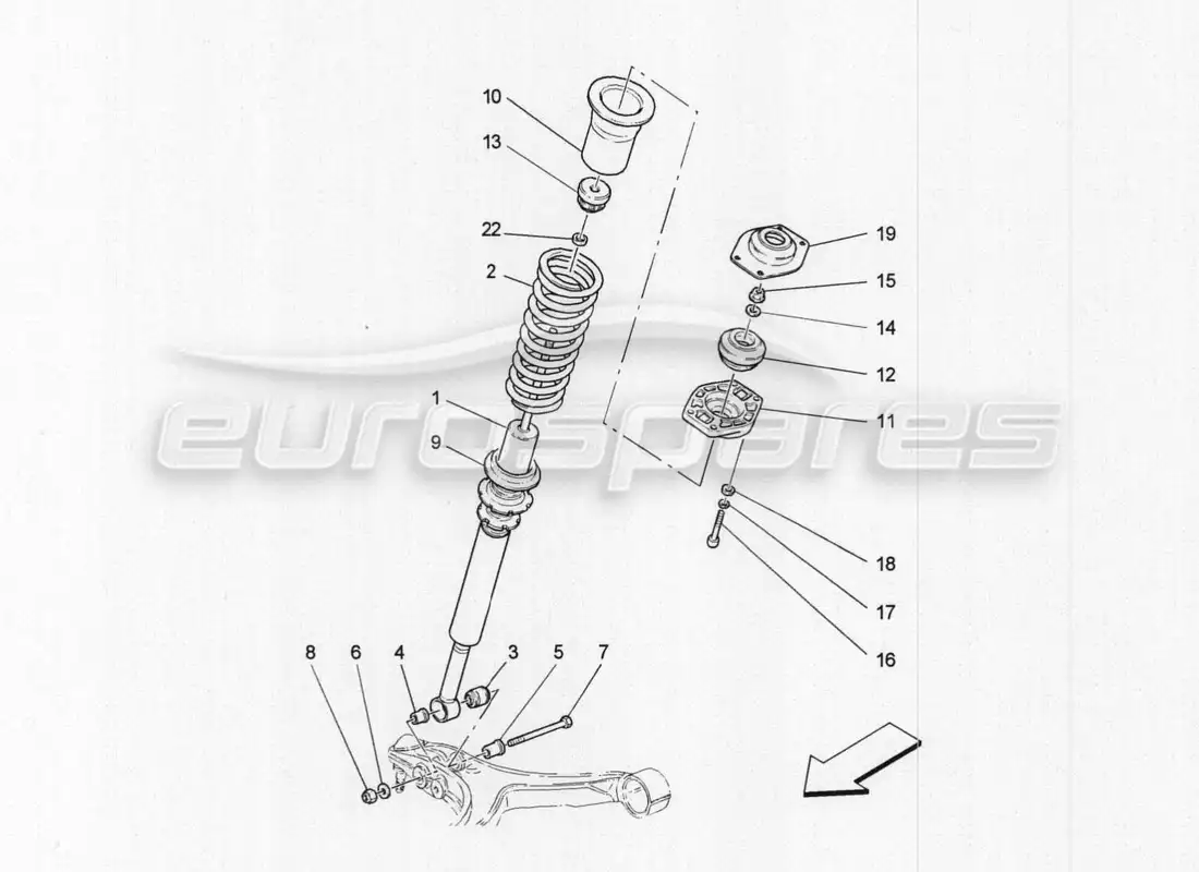a part diagram from the maserati granturismo parts catalogue