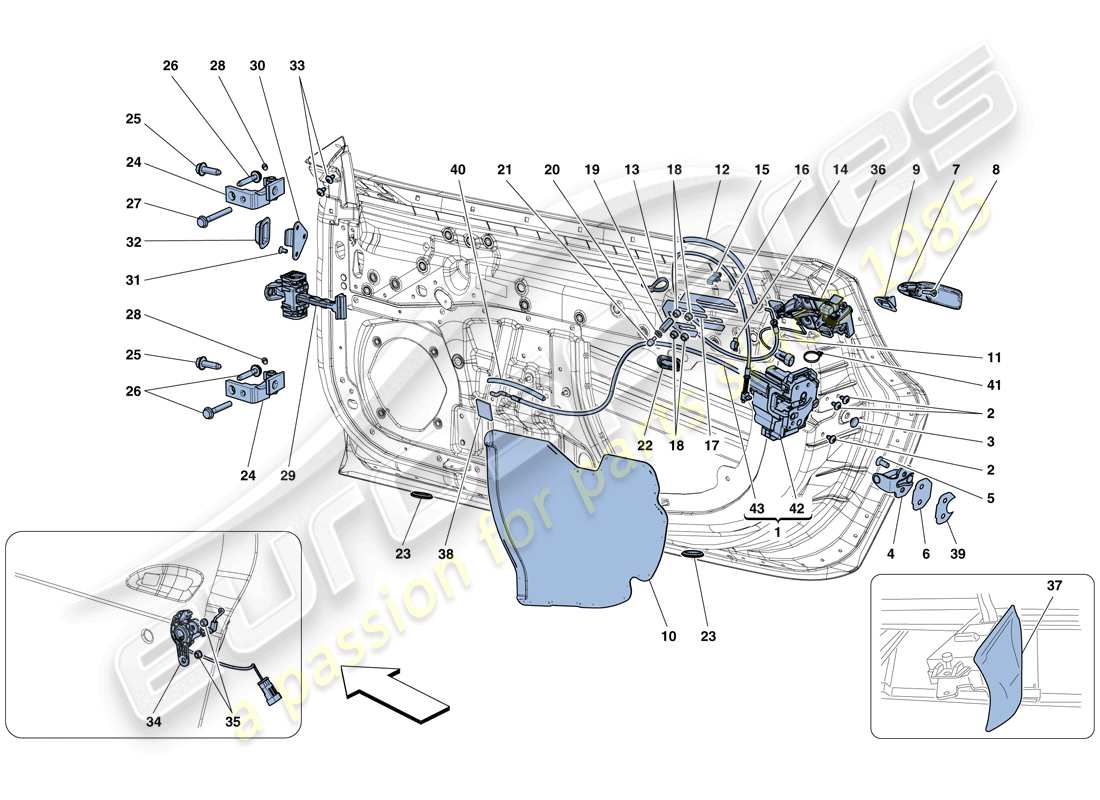 a part diagram from the ferrari 488 spider (europe) parts catalogue