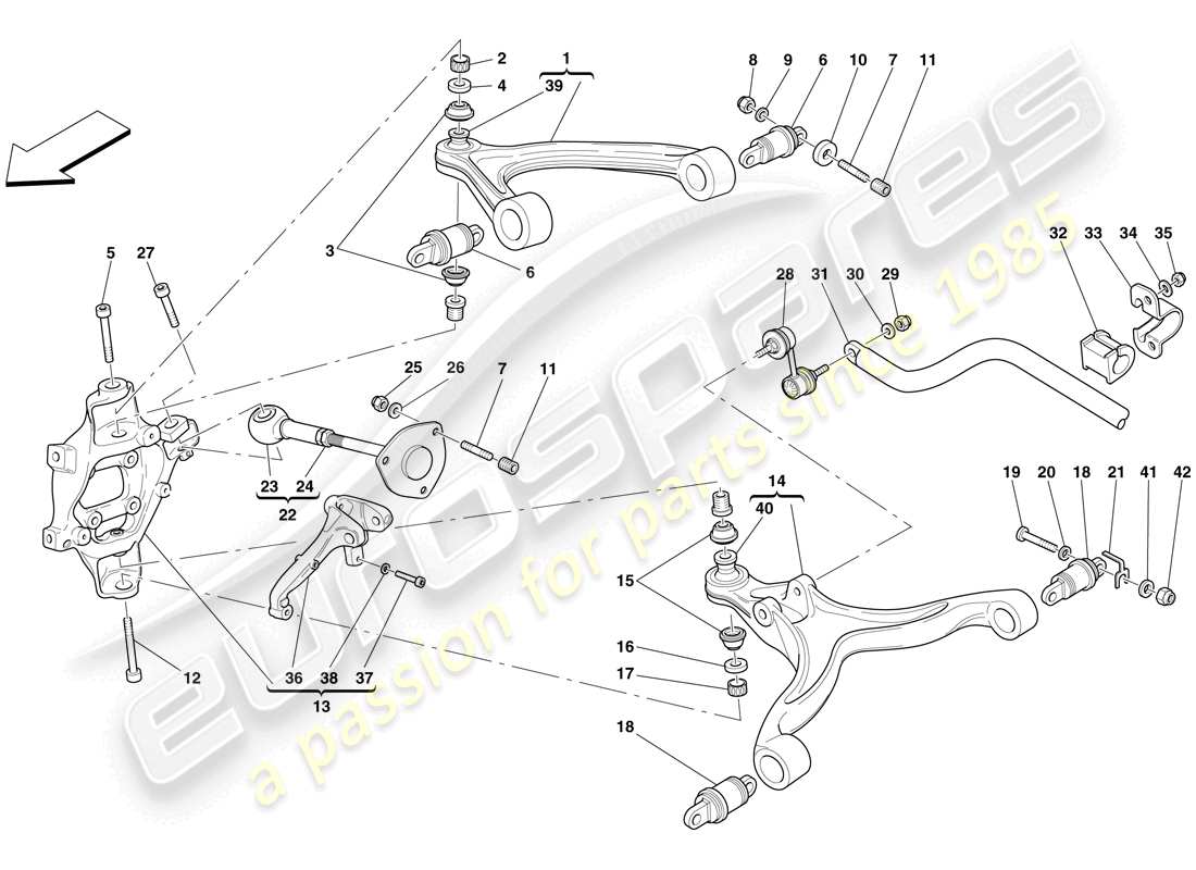 a part diagram from the ferrari 612 sessanta (rhd) parts catalogue