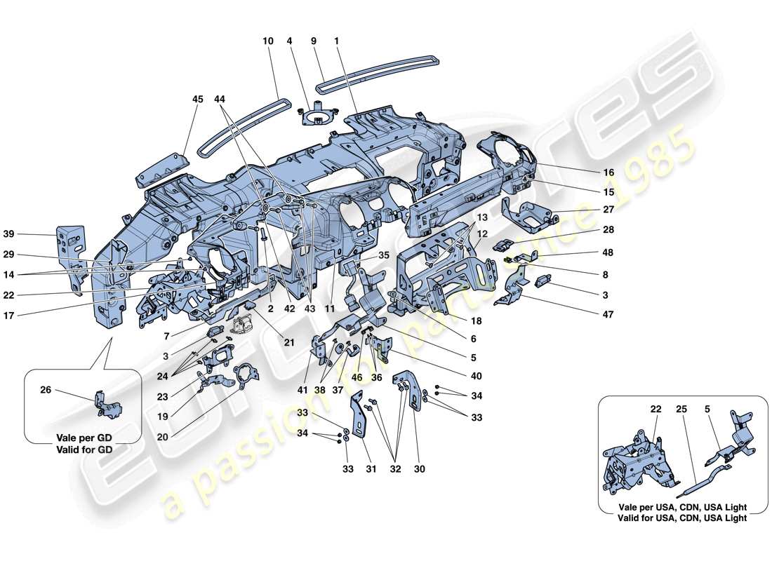 a part diagram from the Ferrari California T (RHD) parts catalogue