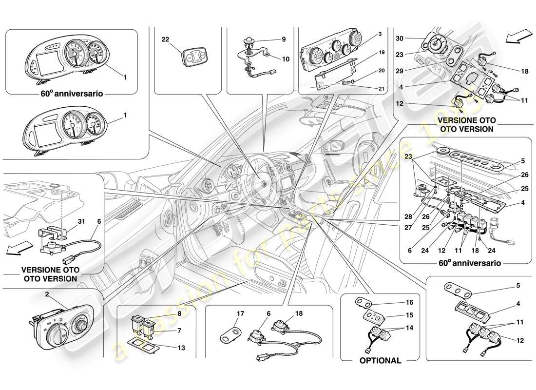 a part diagram from the Ferrari 612 Scaglietti (RHD) parts catalogue