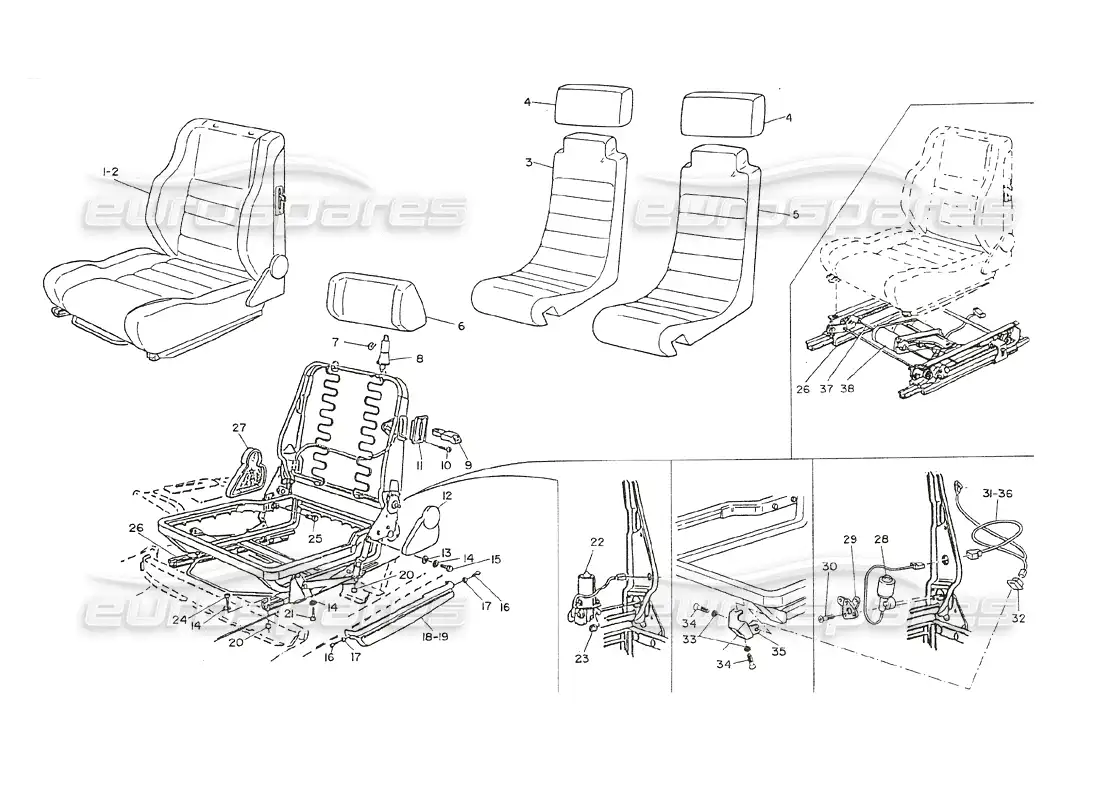 a part diagram from the maserati shamal parts catalogue