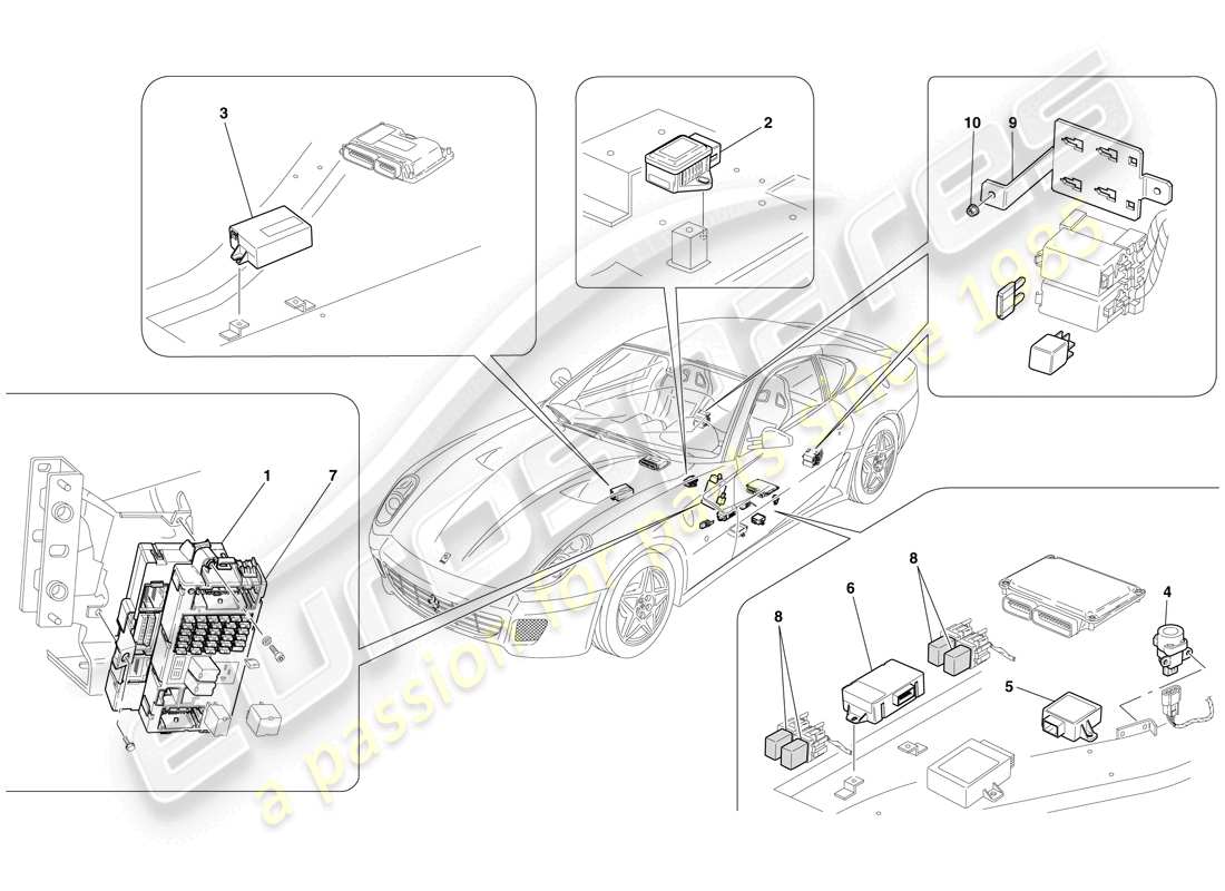 a part diagram from the Ferrari 599 GTB Fiorano (RHD) parts catalogue