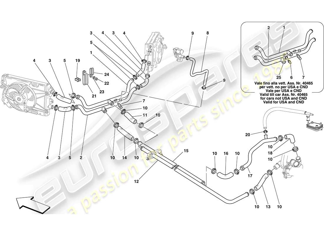 a part diagram from the Ferrari F430 Coupe (Europe) parts catalogue