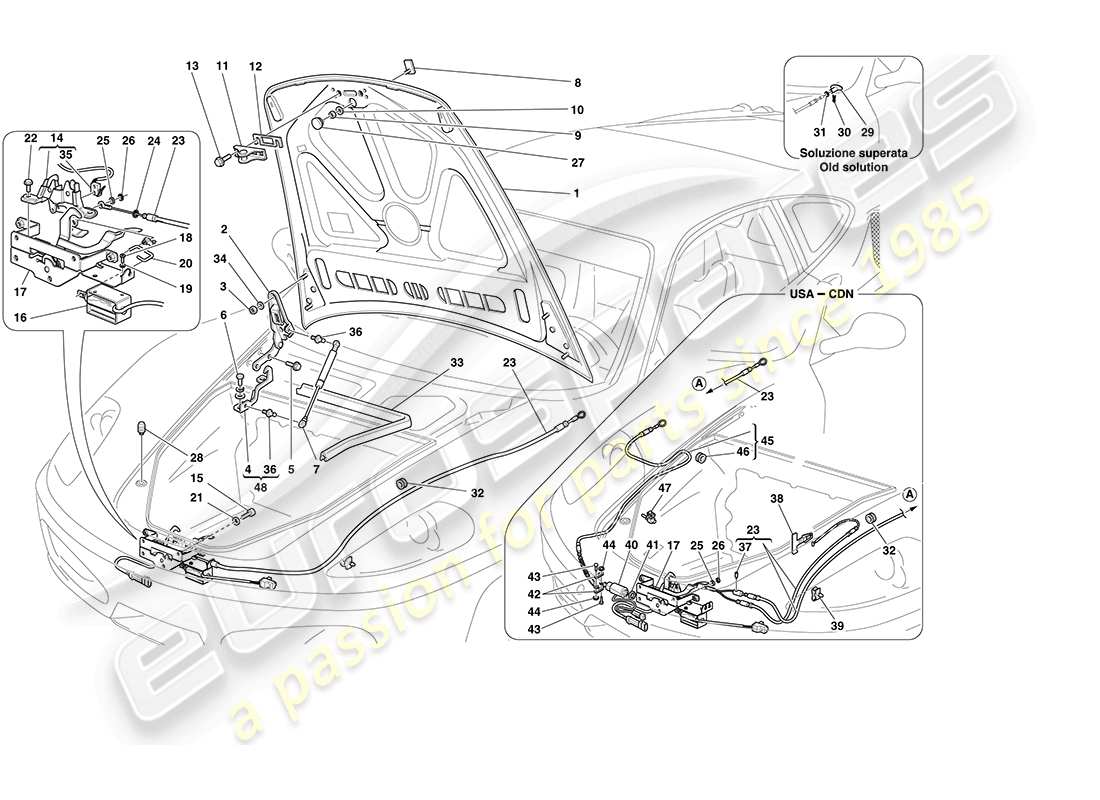 a part diagram from the ferrari f430 coupe (europe) parts catalogue