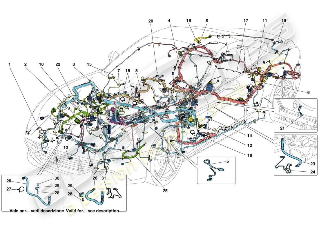 a part diagram from the ferrari california t (rhd) parts catalogue