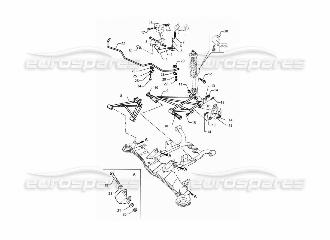 a part diagram from the maserati quattroporte (1996-2001) parts catalogue