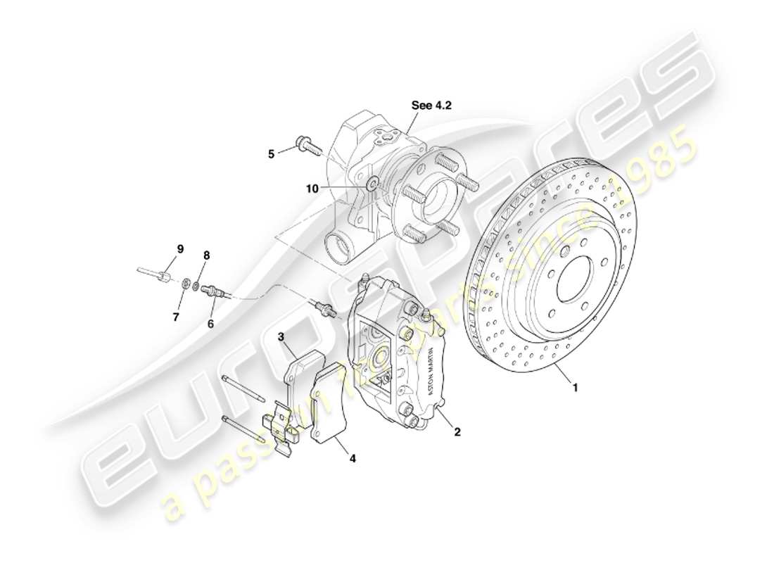 a part diagram from the aston martin db7 vantage (1999) parts catalogue
