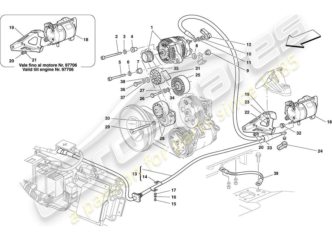a part diagram from the Ferrari F430 Coupe (USA) parts catalogue