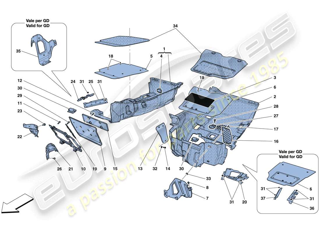 a part diagram from the ferrari f12 tdf (usa) parts catalogue