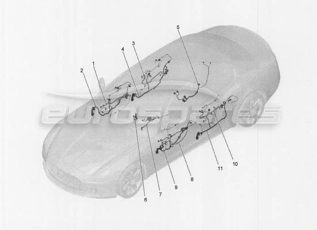 a part diagram from the maserati quattroporte m156 (2014 onwards) parts catalogue