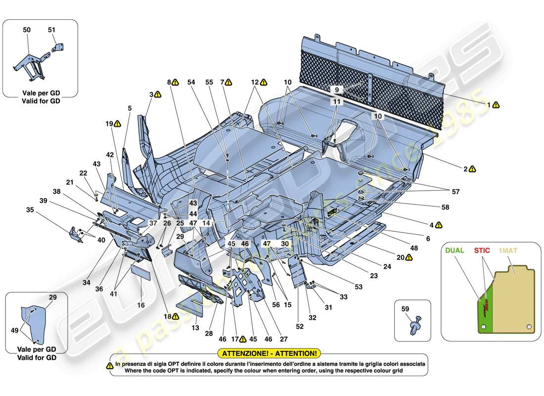 a part diagram from the ferrari 488 spider (europe) parts catalogue