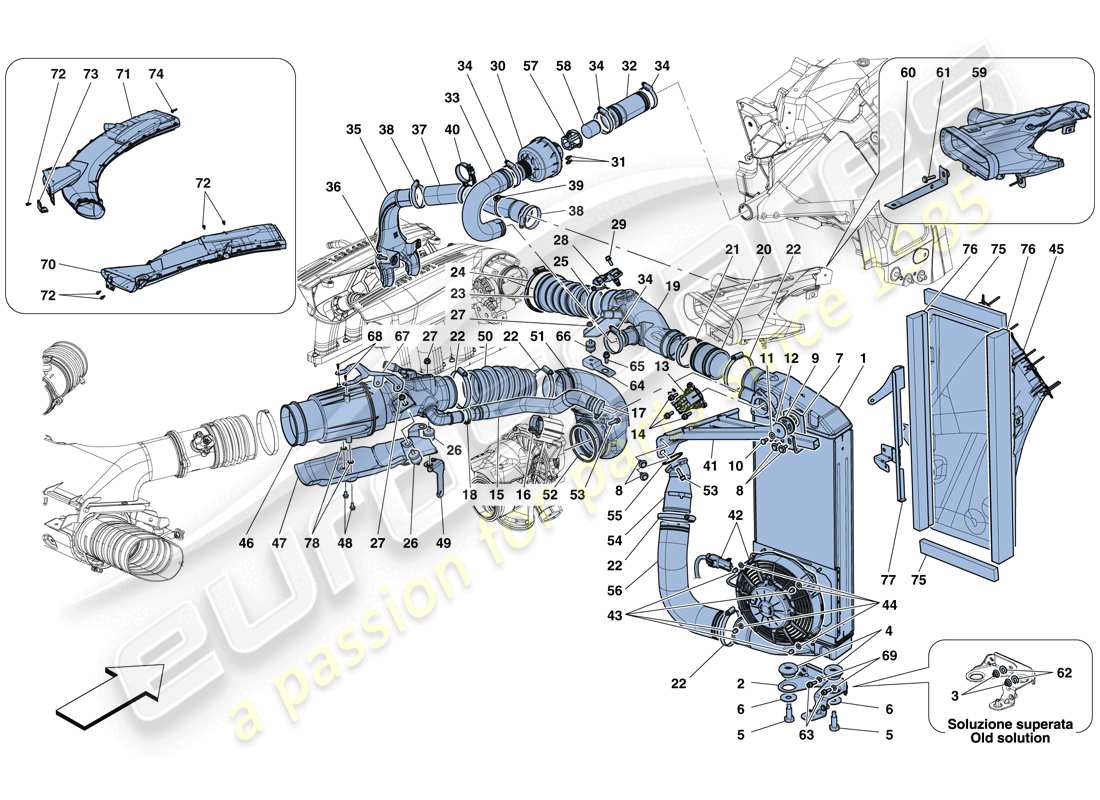 a part diagram from the ferrari 488 gtb (usa) parts catalogue