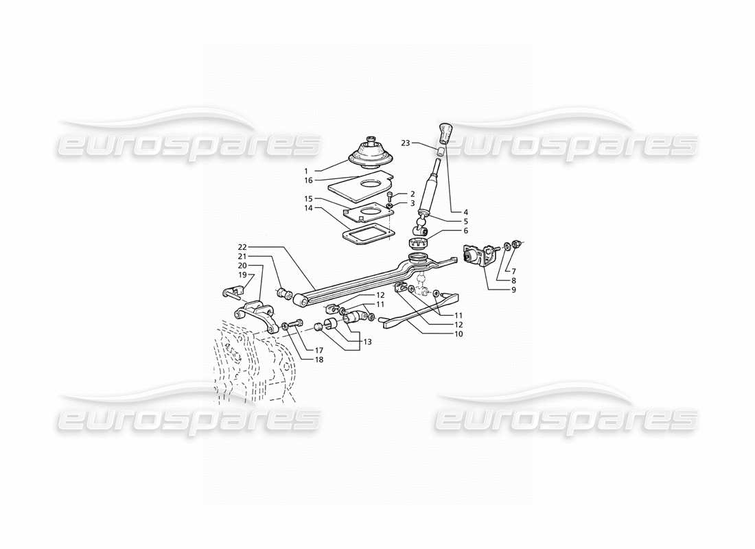 a part diagram from the maserati ghibli (1993-1995) parts catalogue