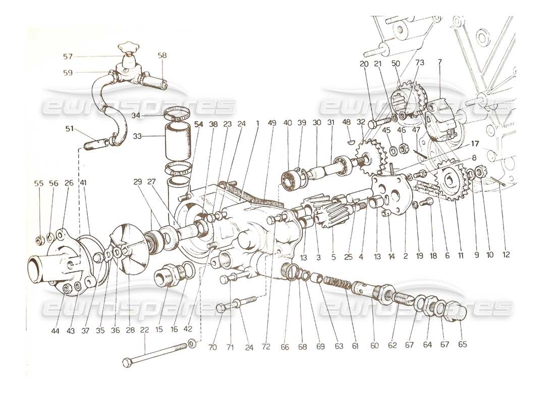 a part diagram from the ferrari 365 gtc4 (mechanical) parts catalogue