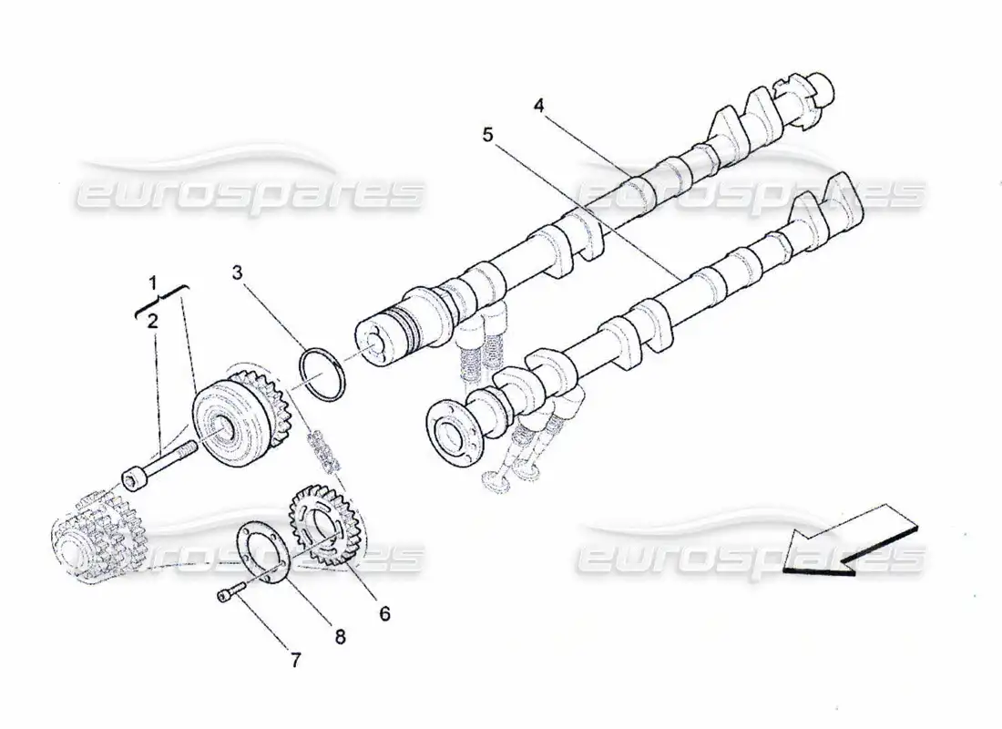 a part diagram from the maserati quattroporte m139 (2005-2013) parts catalogue
