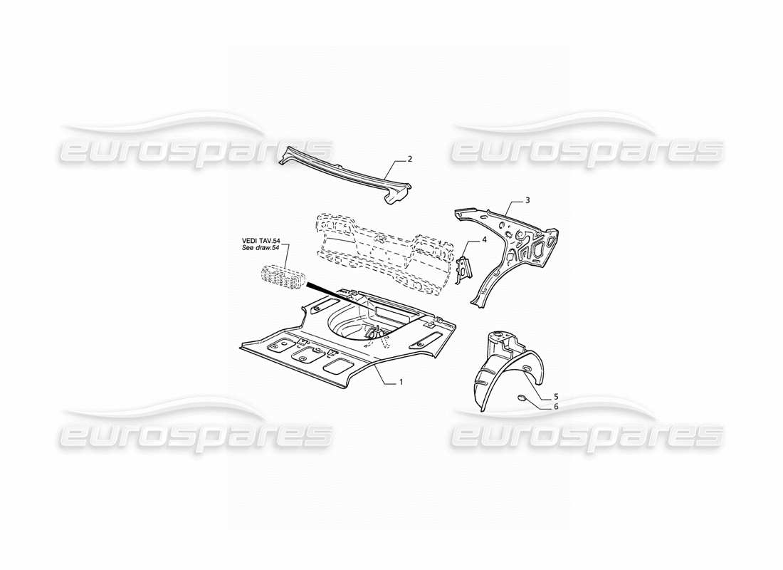 a part diagram from the maserati quattroporte (1996-2001) parts catalogue