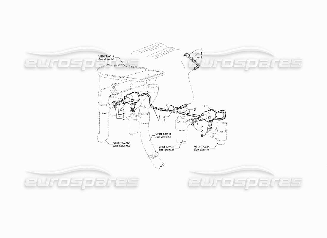 a part diagram from the maserati quattroporte (1996-2001) parts catalogue