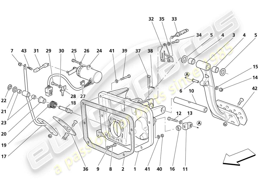 a part diagram from the Maserati Trofeo parts catalogue