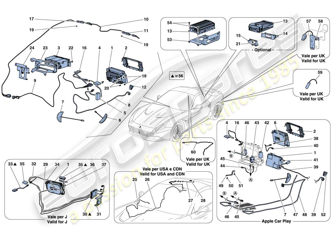 a part diagram from the Ferrari California T (USA) parts catalogue