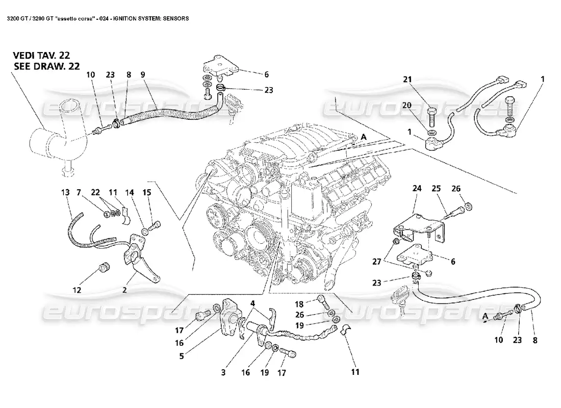a part diagram from the maserati 3200 parts catalogue