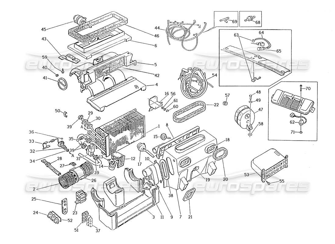 a part diagram from the maserati biturbo (1983-1995) parts catalogue