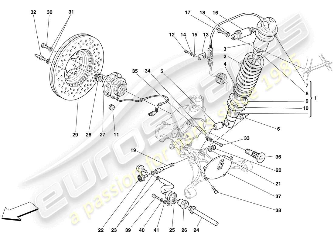 a part diagram from the ferrari f430 scuderia (usa) parts catalogue