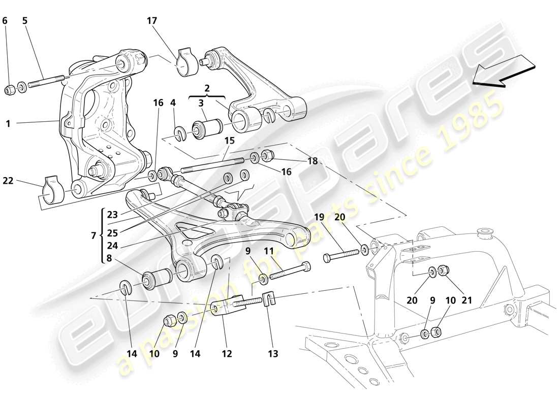 a part diagram from the maserati 4200 parts catalogue