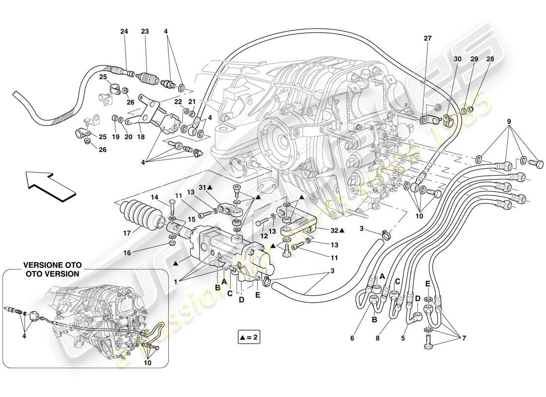 a part diagram from the Ferrari 612 Scaglietti (USA) parts catalogue