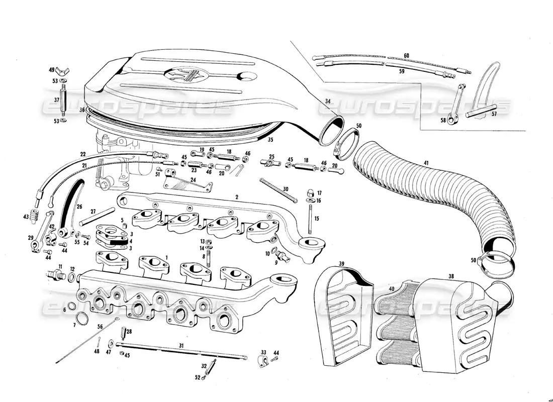 a part diagram from the maserati mexico parts catalogue
