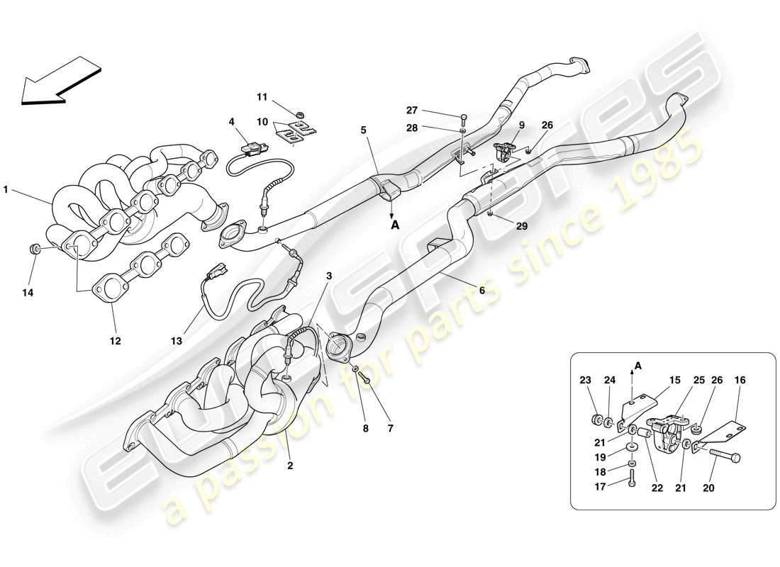a part diagram from the Ferrari 599 SA Aperta (RHD) parts catalogue