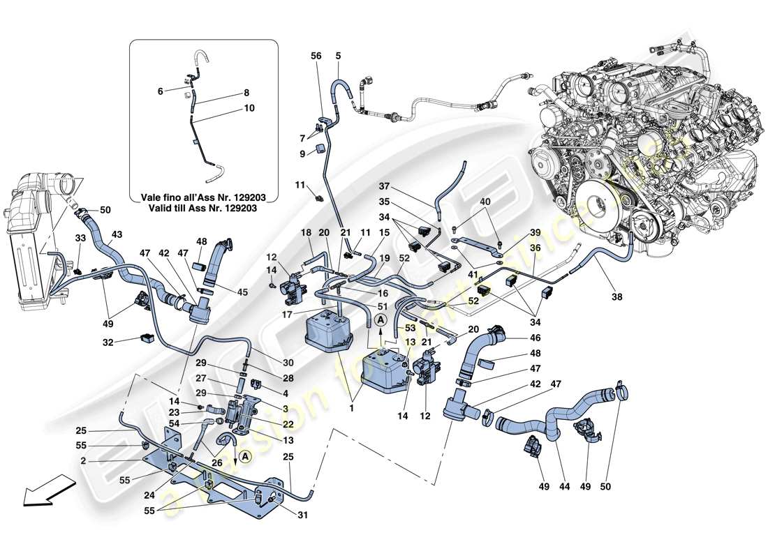 a part diagram from the Ferrari California T (Europe) parts catalogue