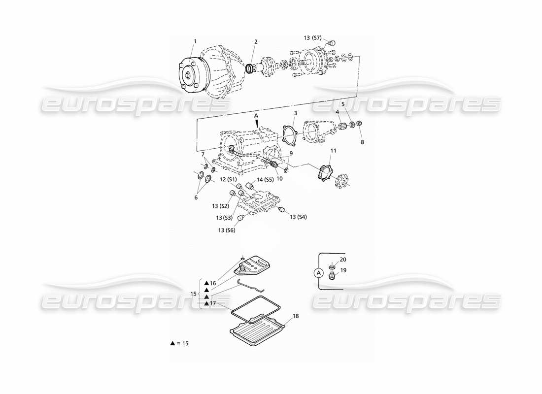 a part diagram from the maserati quattroporte (1996-2001) parts catalogue