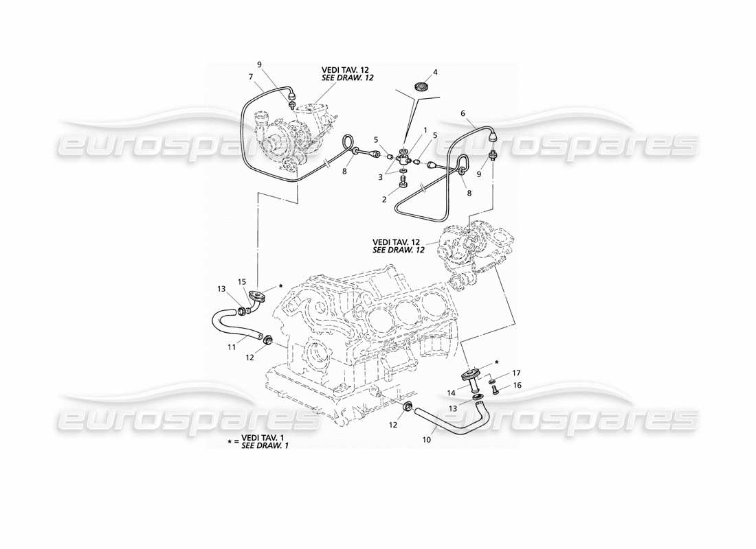 a part diagram from the Maserati QTP V6 Evoluzione parts catalogue