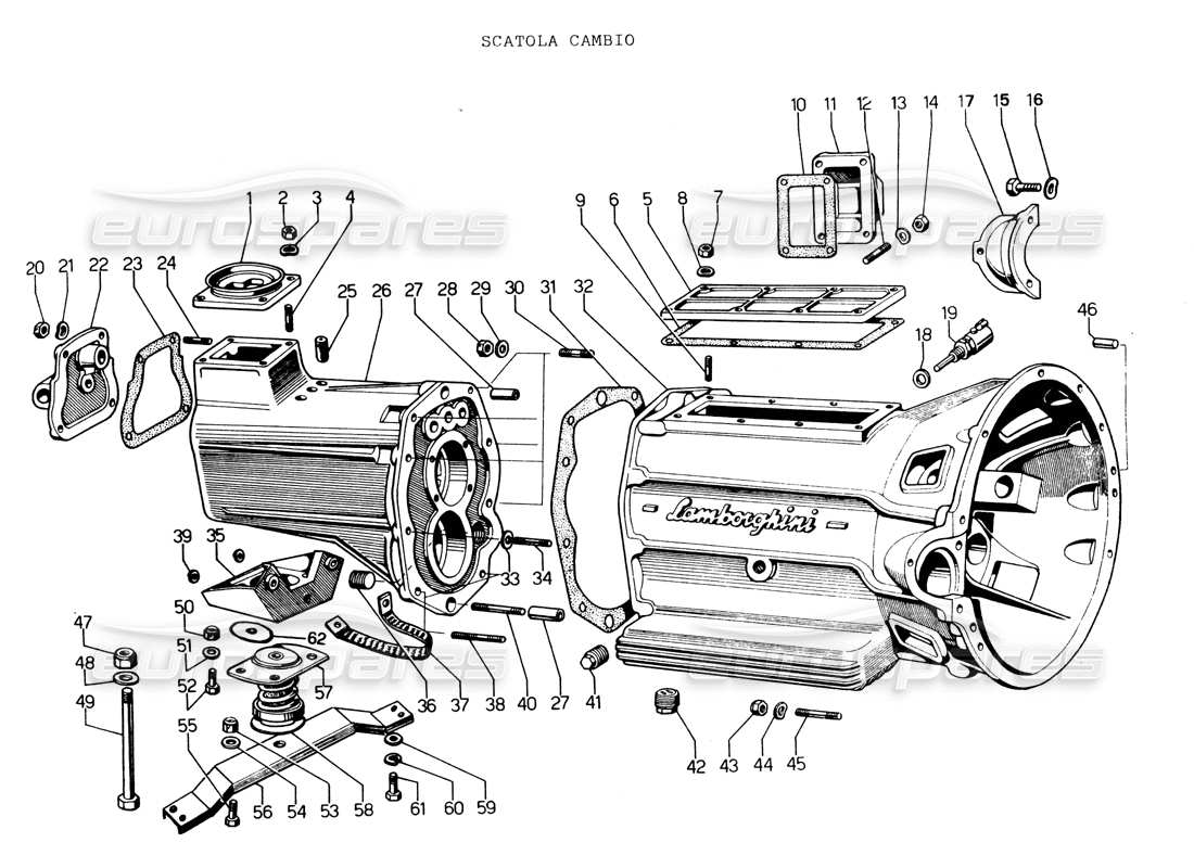 a part diagram from the lamborghini espada parts catalogue