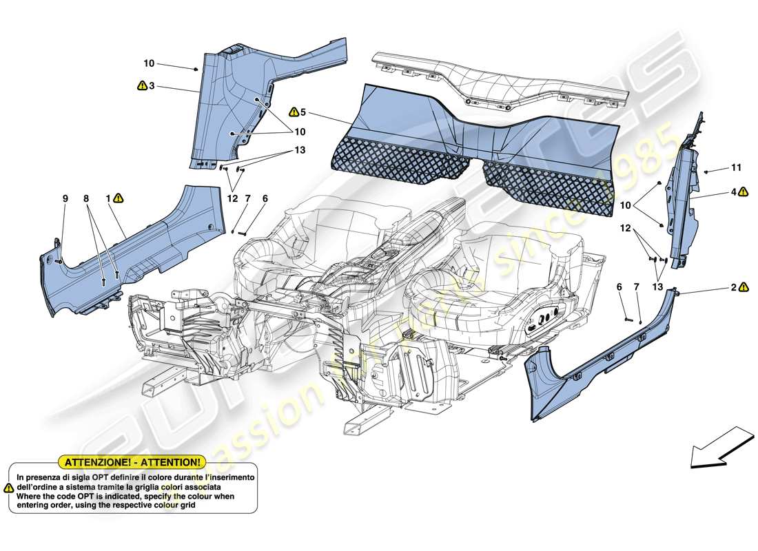 a part diagram from the ferrari 812 superfast (rhd) parts catalogue